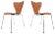 Danish 3107 Chairs by Arne Jacobsen for Fritz Hansen, 1994, Set of 2 For Sale