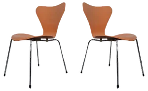 Danish 3107 Chairs by Arne Jacobsen for Fritz Hansen, 1994, Set of 2