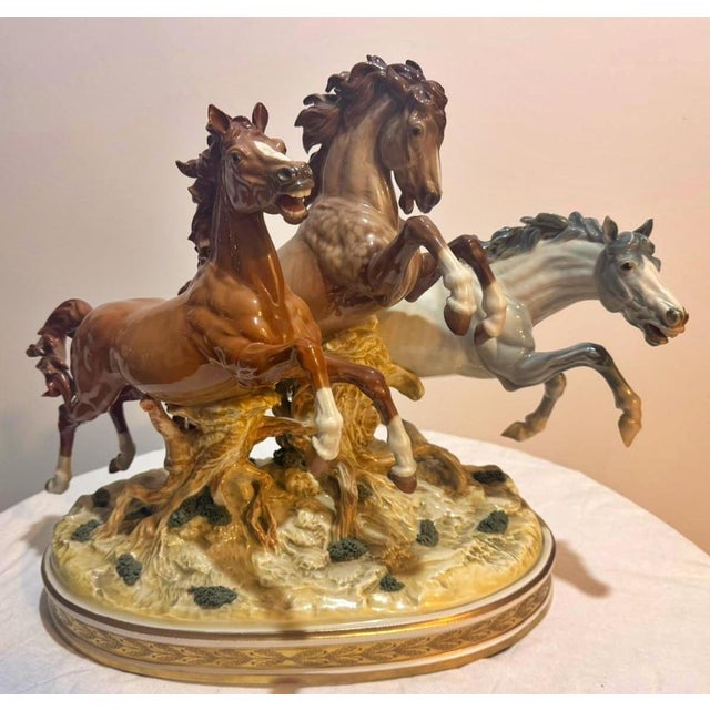 Algora Porcelain Figurine of Wild Horses For Sale - Image 9 of 14