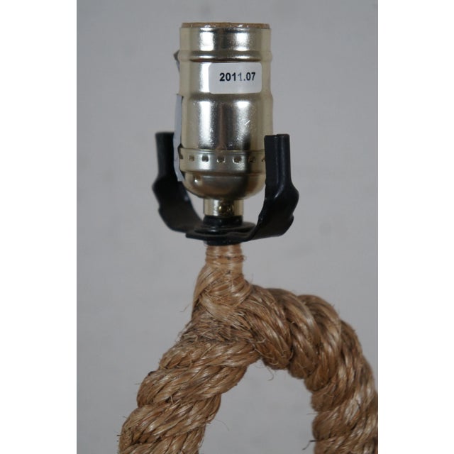 Vintage Nautical Maritime Boho Chic Twisted Coiled Hemp Rope Table Lamp ...