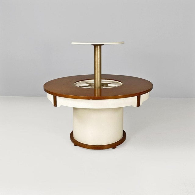 Italian Wood Coffee Table with Bottle Holder, 1960s For Sale - Image 6 of 18