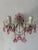 C 1930 Rare Pink Cranberry Fuchsia Murano Flowers Crystal Sconces One of Kind For Sale - Image 9 of 11