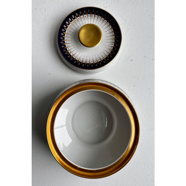 Vintage Mid-Century Real Cobalt Dish with Lid by Edelstein Bavaria, Germany For Sale - Image 9 of 12