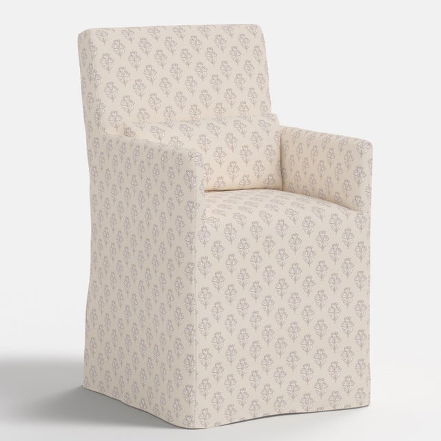 Spritely Home Slipcover for Stoffer Home x Cloth & Company for Lindy Dining Armchair in Francie Floral Cream For Sale - Image 4 of 8