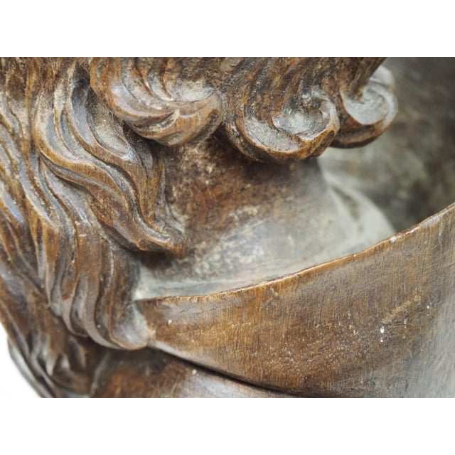 Antique Expressive Woodcarving, Bust Depicting a Monk or Male Saint, Ca. 1800 For Sale - Image 14 of 18