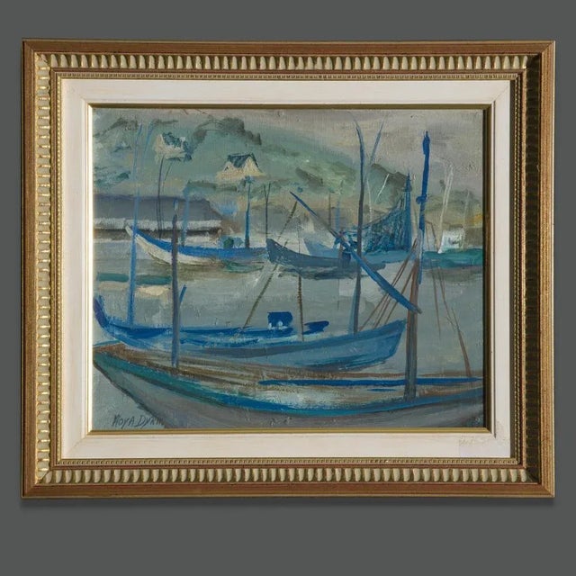1950s Moya Claire Dyring, French Marine Scene, 1950s, Oil Painting, Framed For Sale - Image 5 of 5