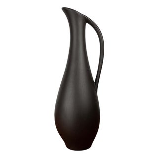 Mid-Century Modern Minimalist Wormser Terra-Sigillata Pottery Carafe Vase, Germany, 1960s For Sale