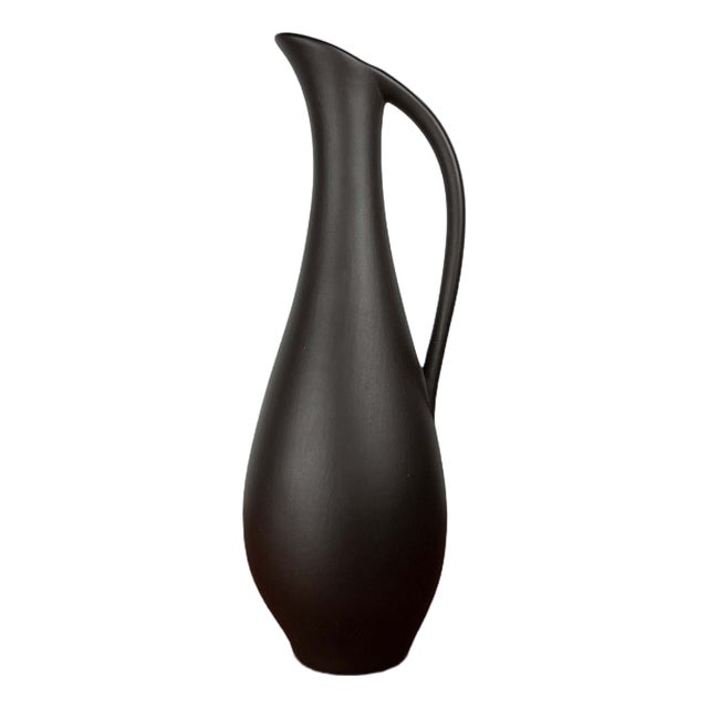 Mid-Century Modern Minimalist Wormser Terra-Sigillata Pottery Carafe Vase, Germany, 1960s For Sale