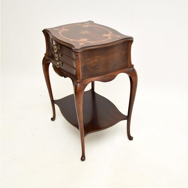 Late 19th Century Antique Inlaid Walnut Side Table by Waring and Gillow, 1890 For Sale - Image 5 of 12