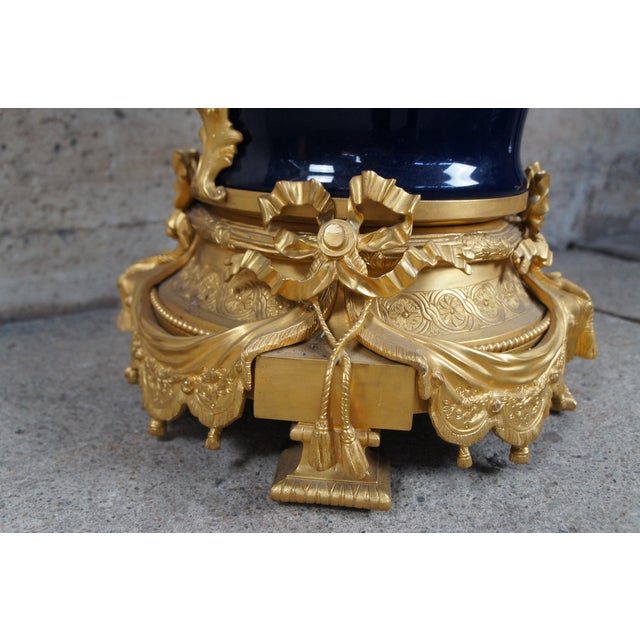 Late 20th Century French Napoleon III Sevres Style Porcelain Ormolu Ram Candelabra Urn Stepniewski For Sale - Image 12 of 12