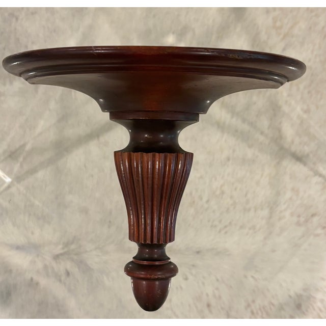 Brown Antique Neoclassical Carved Mahogany Wall Shelves - A Pair For Sale - Image 8 of 11