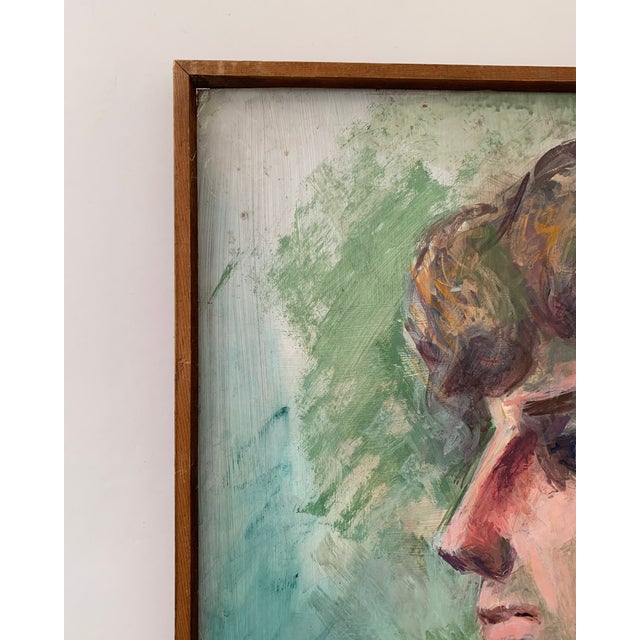 1970's Rosamond Colomé Original Oil Male Portrait For Sale - Image 4 of 8