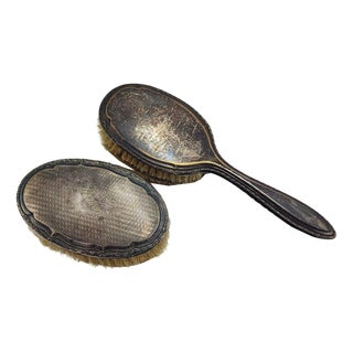 Plated Brush with Coat of Arms, 1890s, Set of 2 For Sale