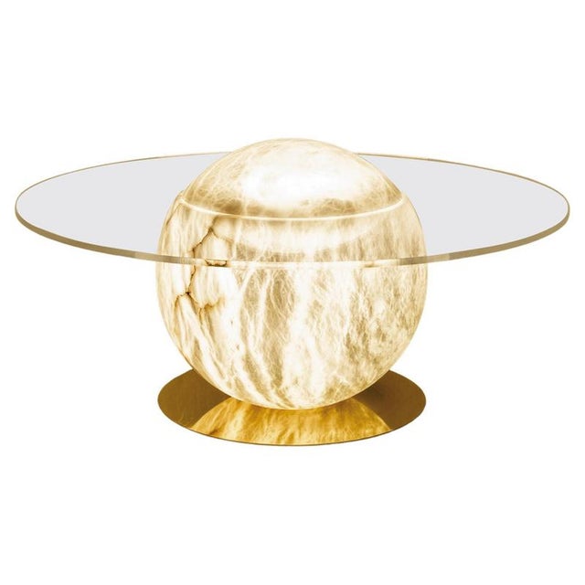 Large Solaris Floor Lamp by United Alabaster For Sale - Image 6 of 6