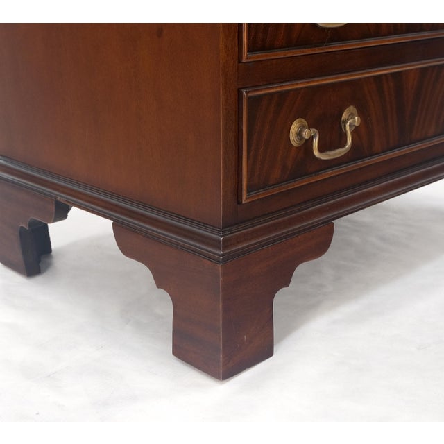 Pull Out Tray 4 Drawers Flame Mahogany Brass Pull Compact Bachelor Chest Dresser For Sale - Image 11 of 12