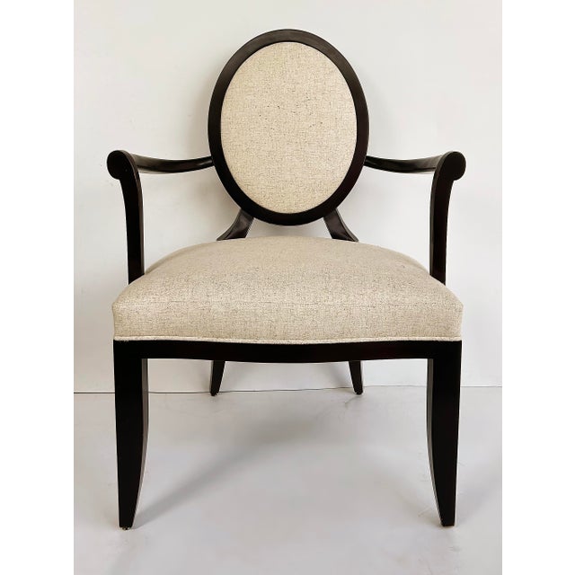 Baker Furniture Company Vintage Barbara Barry for Baker Set of 8 Dining Chairs, Newly Upholstered, 2 Arm, 6 Side For Sale - Image 4 of 18