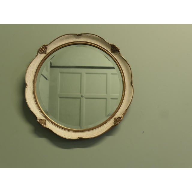 French Art Deco Round Gilt and Cream Wall Mirror, 1930s For Sale - Image 6 of 7