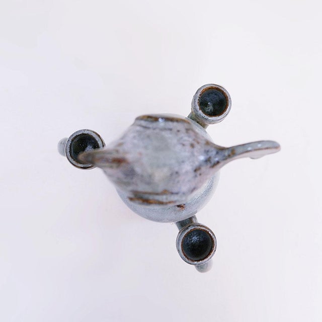 Three-Light Candlestick in Glazed Ceramic by Jacques Pouchain For Sale - Image 5 of 14