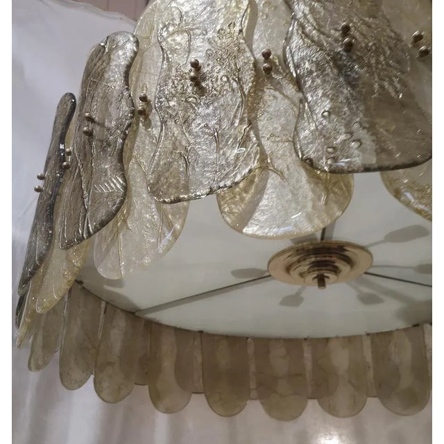 2000 - 2009 Mid-Century Chandelier in Murano Art Glass and Brass, 2000 For Sale - Image 5 of 9