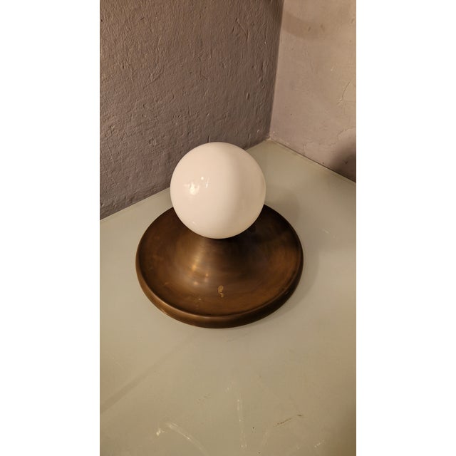 Vintage Wall Lamp in Burnished Brass and Opaline Glass by Achille & Pier Giacomo Castiglioni for Flos, 1960s For Sale - Image 6 of 12