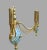 Gold Two Arm Light Sconce With Faux Marble Lattice - a Pair For Sale - Image 4 of 5
