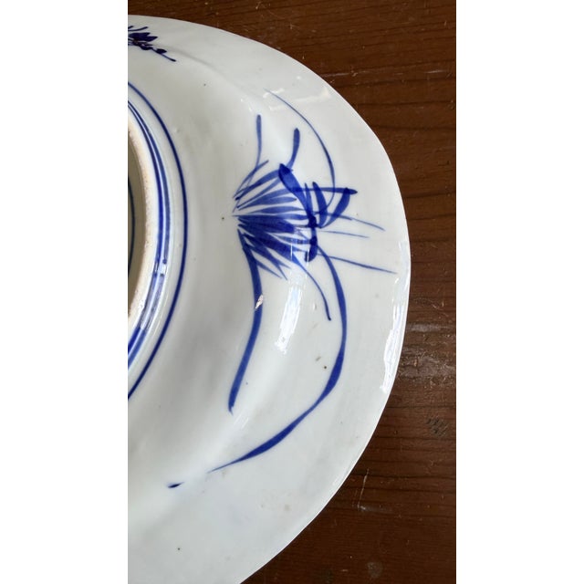 Antique Japanese Blue and White Porcelain Oval Serving Platter, Meiji Period, Circa 1870s–1900s For Sale - Image 10 of 12