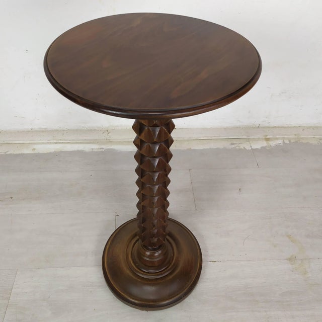 Brutalist Brutalist Pedestal Table attributed to Charles Dudouyt, 1940s For Sale - Image 3 of 12