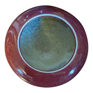 Chinese Sang De Boeuf Oxblood Crackle Glaze Brush Washer Bowl