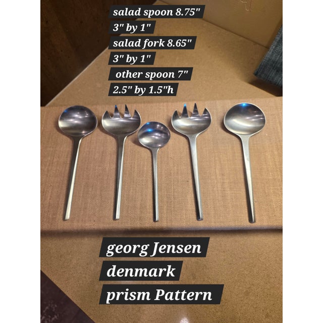 Silver 1970s Georg Jensen Stainless Steel "Prism" Pattern Serving Pieces For Sale - Image 8 of 13