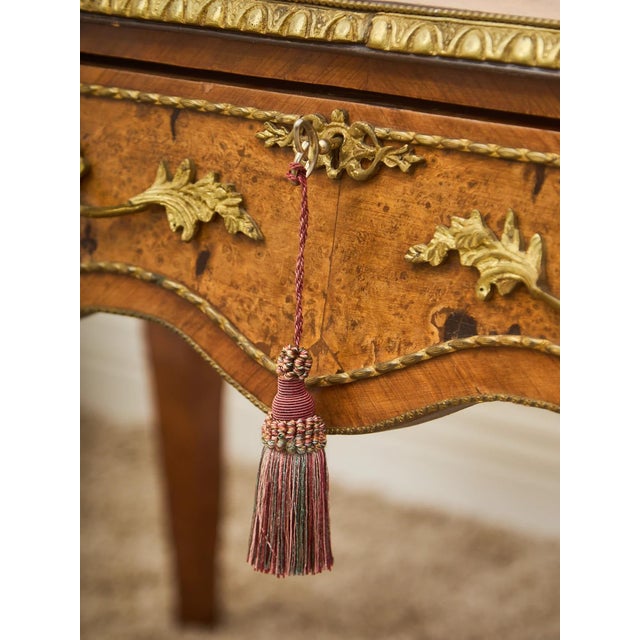 French Late 19th Century Louis XV Style Bureau Plat Writing Table Bronze For Sale - Image 3 of 11