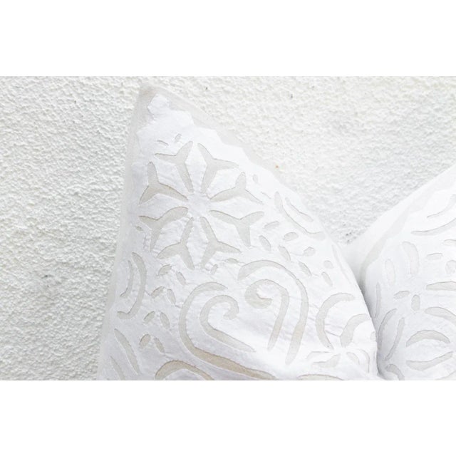 Pale Tide Euro Applique Pillow Cover For Sale - Image 4 of 7