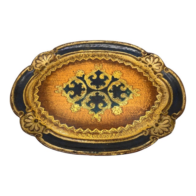 Vintage Florentia Italian Decorative Tray -Made in Italy For Sale