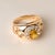 Contemporary 1980s Fleur De Lis 2 Carat Yellow Sapphire and Diamond Statement Ring 14k Yellow Gold, Size 9 For Sale - Image 3 of 8