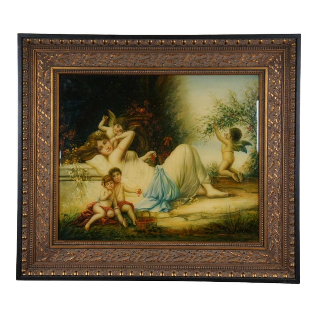 Venus & Her Attendants Classical Landscape Oil Painting After Hans Zatzka 33" For Sale