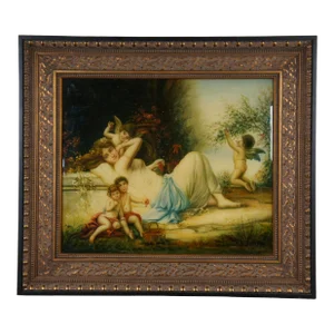 Venus & Her Attendants Classical Landscape Oil Painting After Hans Zatzka 33"