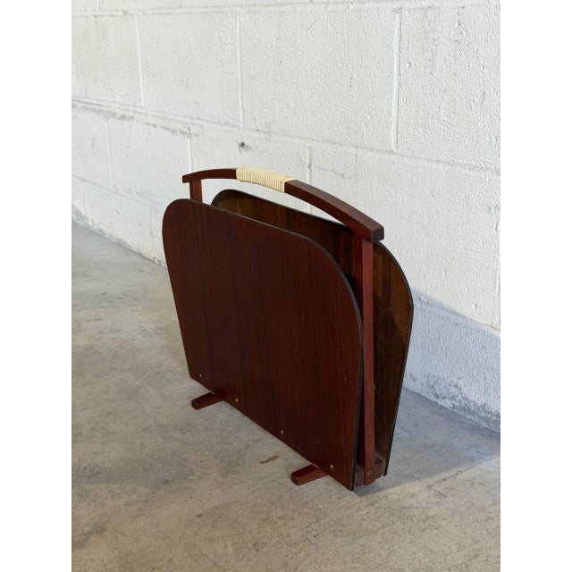 Teak Magazine Holder Danish Mid-Century Modern Vintage For Sale In Los Angeles - Image 6 of 10