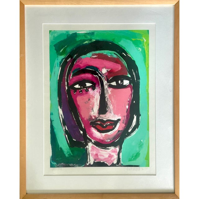 One-of-a-kind monoprint (1/1) by Berlin-based artist Christine Haberstock (b. 1963), created in 1996 at Los Angeles’...