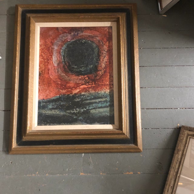 1970s Vintage Original Abstract Painting Vintage Modernist Frame 1970’s For Sale - Image 5 of 5