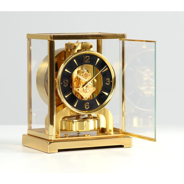 Atmos clock by jaeger lecoultre with black dial and original box switzerland brass year of manufacture 1962/63 dimensions:...