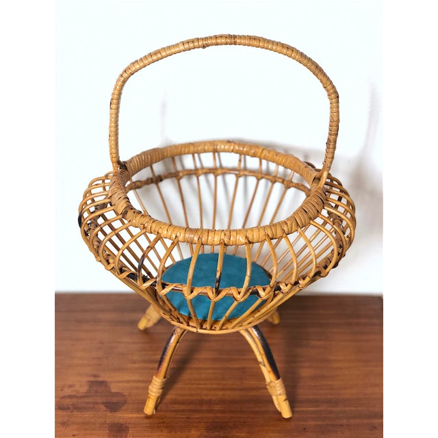 Vintage Wicker Storage Box, Italy, 1960s, in Flawless conditions. Designed 1960 to 1969