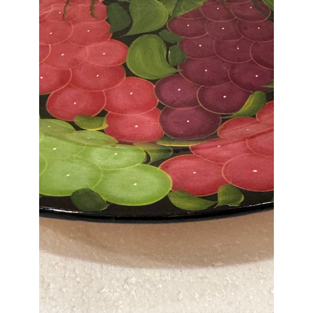 Vintage Mexican Hand Painted Grape Harvest Decorative Plate For Sale - Image 4 of 12