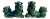 Vintage Emerald Glazed Ceramic Foo Dogs – A Pair For Sale