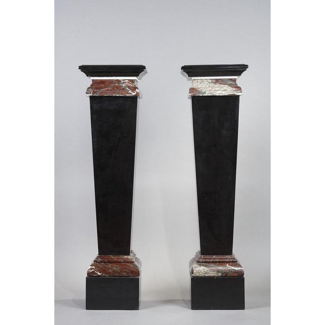 Black and Red 19th Century Pedestals, 1880, Set of 2 For Sale - Image 3 of 18