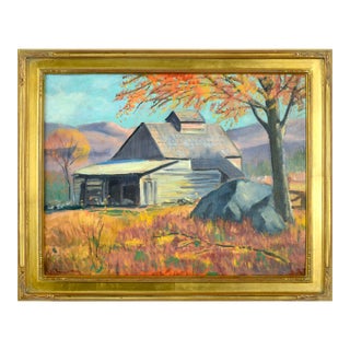 Farmhouse in Autumn, Early 20th Century Landscape by Florence Helena McGillivray For Sale