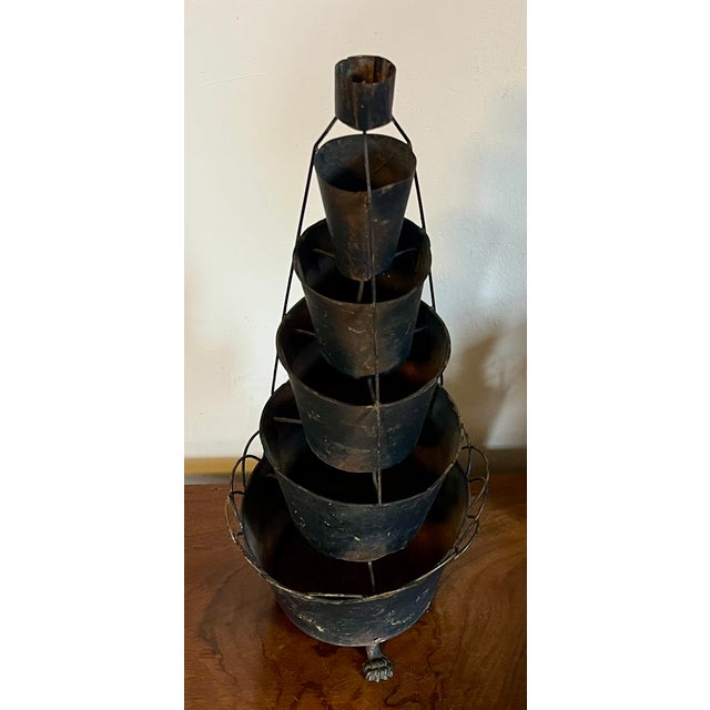 Metal Antique 19th Century French Tole Graduated Six Tiered Tulipiere Flower Frog Centerpiece For Sale - Image 7 of 13