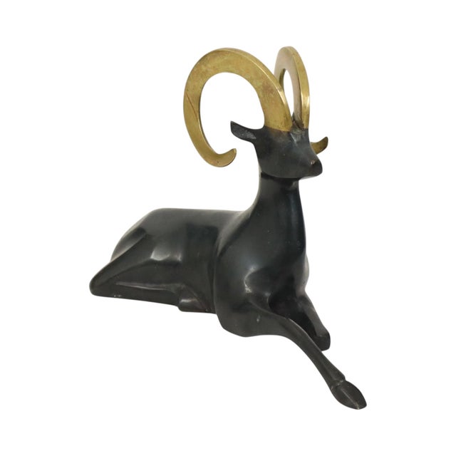After Loet Vanderveen, Ram Statue, 1950s, Brass For Sale - Image 11 of 13