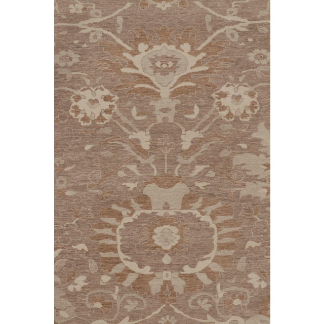 Rug & Kilim’s Oushak-Inspired Rug in Beige and Cream Floral Patterns For Sale In New York - Image 6 of 10