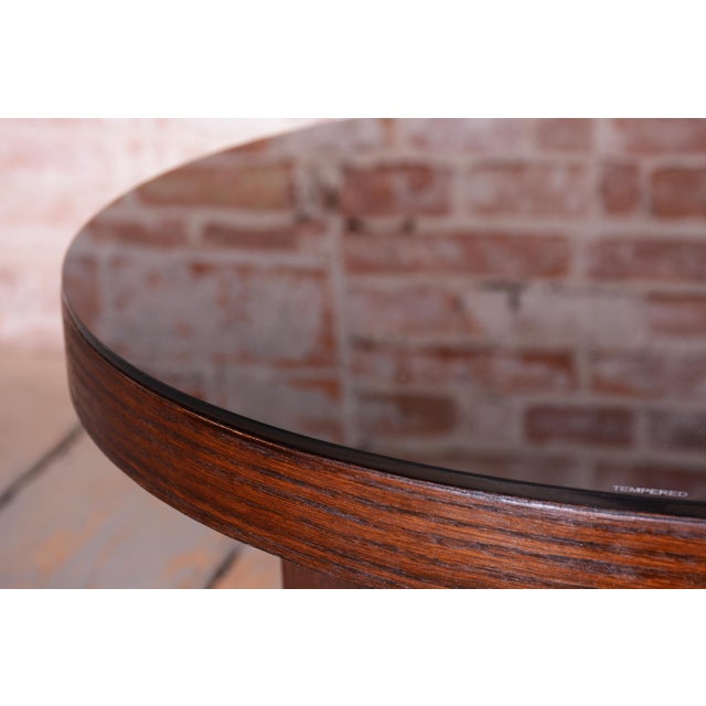 Art Deco Small Table in Oak, Silver Plating, and Glass, France, 1920s For Sale - Image 6 of 13