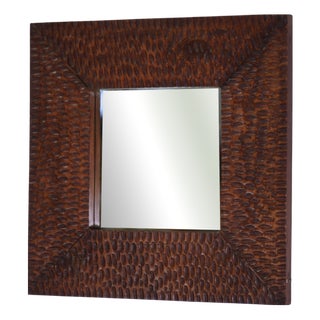 Brutalist Gouge-Carved Mirror, 1970s For Sale