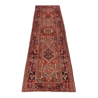 1970s Vintage Persian Heriz Runner Rug 3’6” X 11′ For Sale